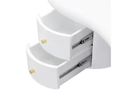Mesa De Centro*Hauss Spole Mesa de centro 97x64x42cm com tampo em forma de nuvem e 2 gavetas, lacada a Branco