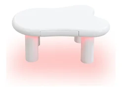 Mesa De Centro*Hauss Spole Mesa de centro 98x65,5x40cm com tampo em forma de nuvem e 4 pés grossos, 1 gaveta e LED incluído, branca Branco