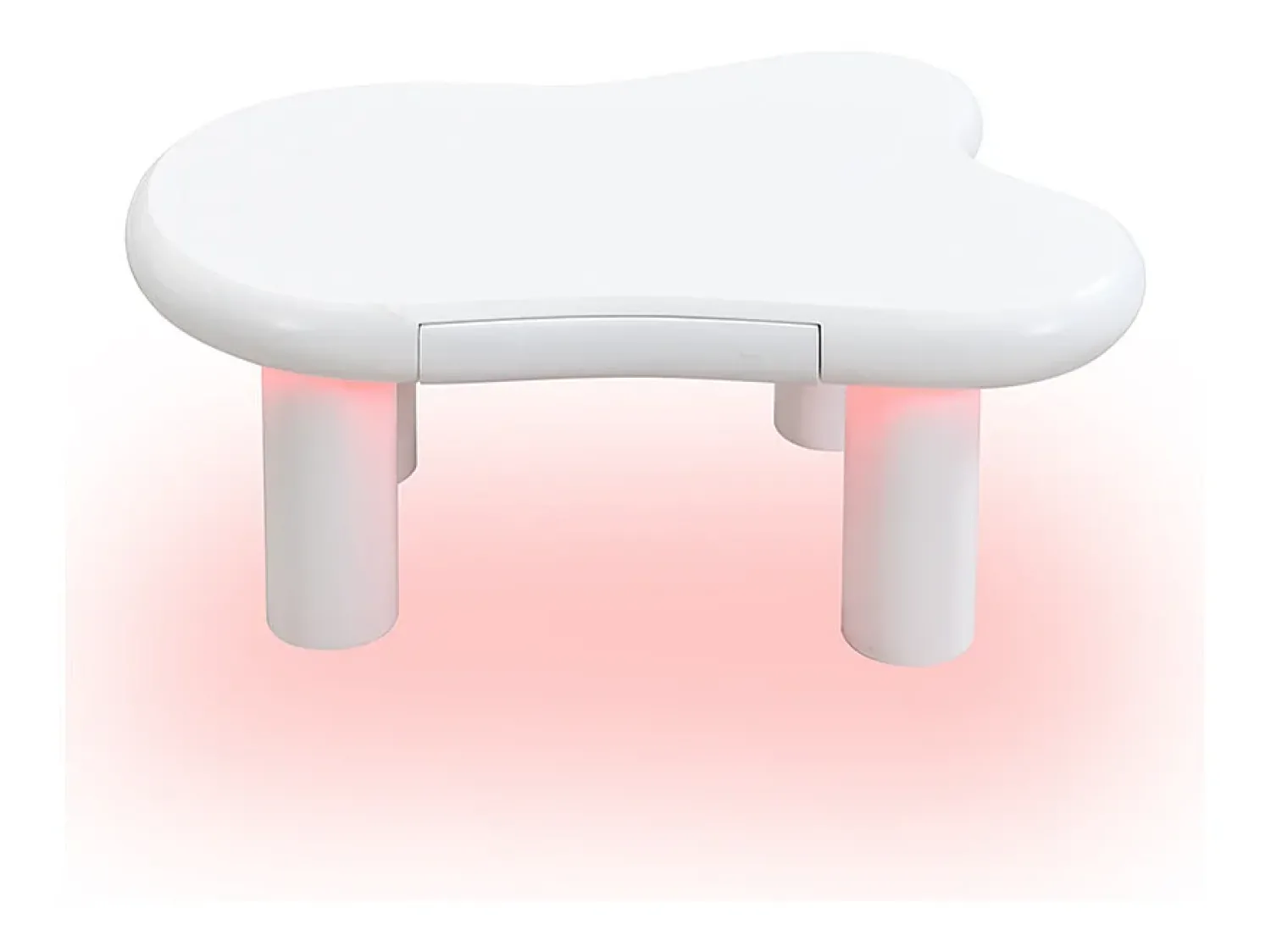 Mesa De Centro*Hauss Spole Mesa de centro 98x65,5x40cm com tampo em forma de nuvem e 4 pés grossos, 1 gaveta e LED incluído, branca Branco