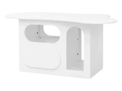 Mesa De Centro*Hauss Spole Mesa de centro 97x45x43,5cm com tampo em forma de nuvem, espaço de armazenamento aberto, branca Branco