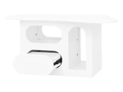 Mesa De Centro*Hauss Spole Mesa de centro 97x45x43,5cm com tampo em forma de nuvem, espaço de armazenamento aberto, branca Branco