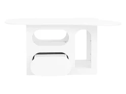Mesa De Centro*Hauss Spole Mesa de centro 97x45x43,5cm com tampo em forma de nuvem, espaço de armazenamento aberto, branca Branco