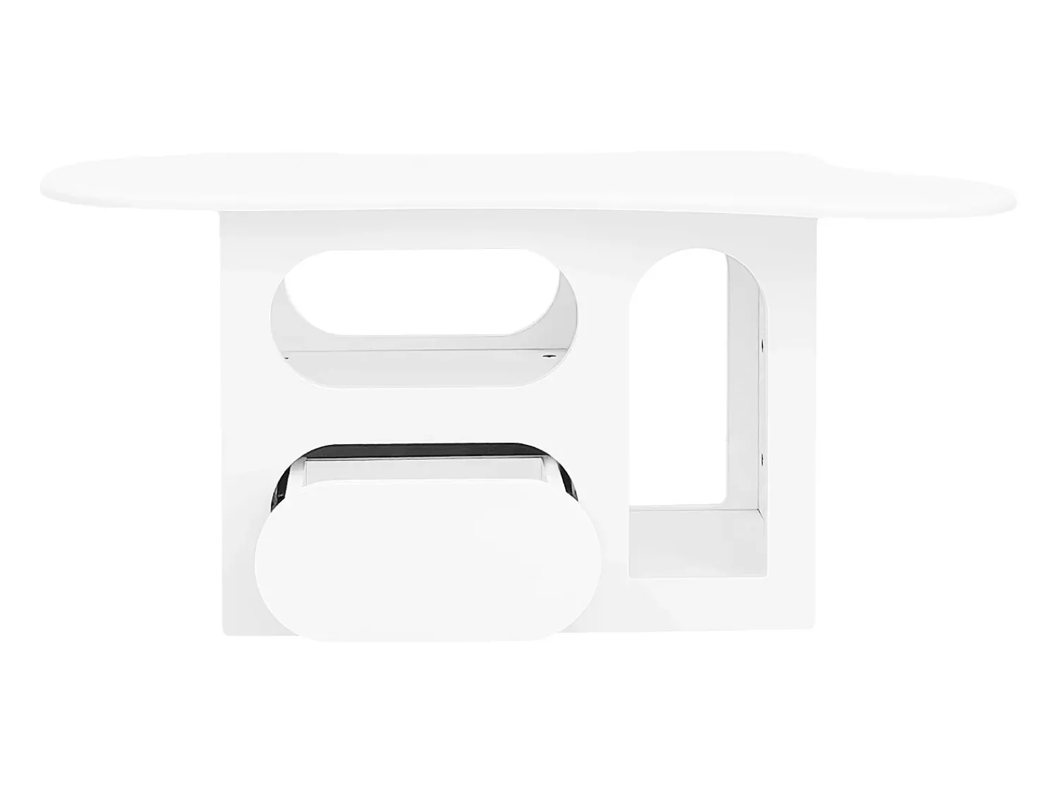 Mesa De Centro*Hauss Spole Mesa de centro 97x45x43,5cm com tampo em forma de nuvem, espaço de armazenamento aberto, branca Branco