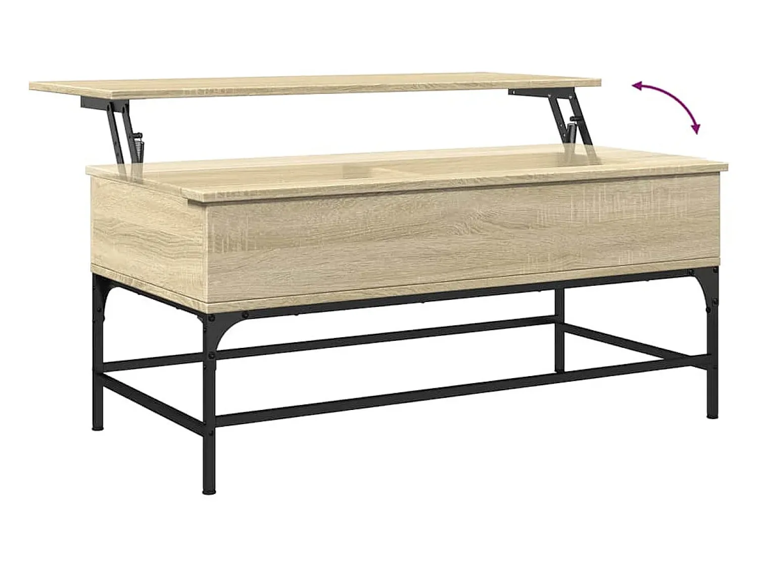 Mesa De Centro*vidaxl Mesa de centro 100x50x45cm deriv. madeira/metal carvalho sonoma Castanho