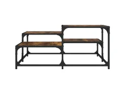 Mesa de centro 87,5x87,5x40cm derivados madeira carvalho fumado PT905771^ Mesa De Centro