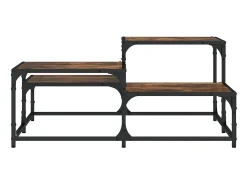Mesa de centro 87,5x87,5x40cm derivados madeira carvalho fumado PT905771^ Mesa De Centro
