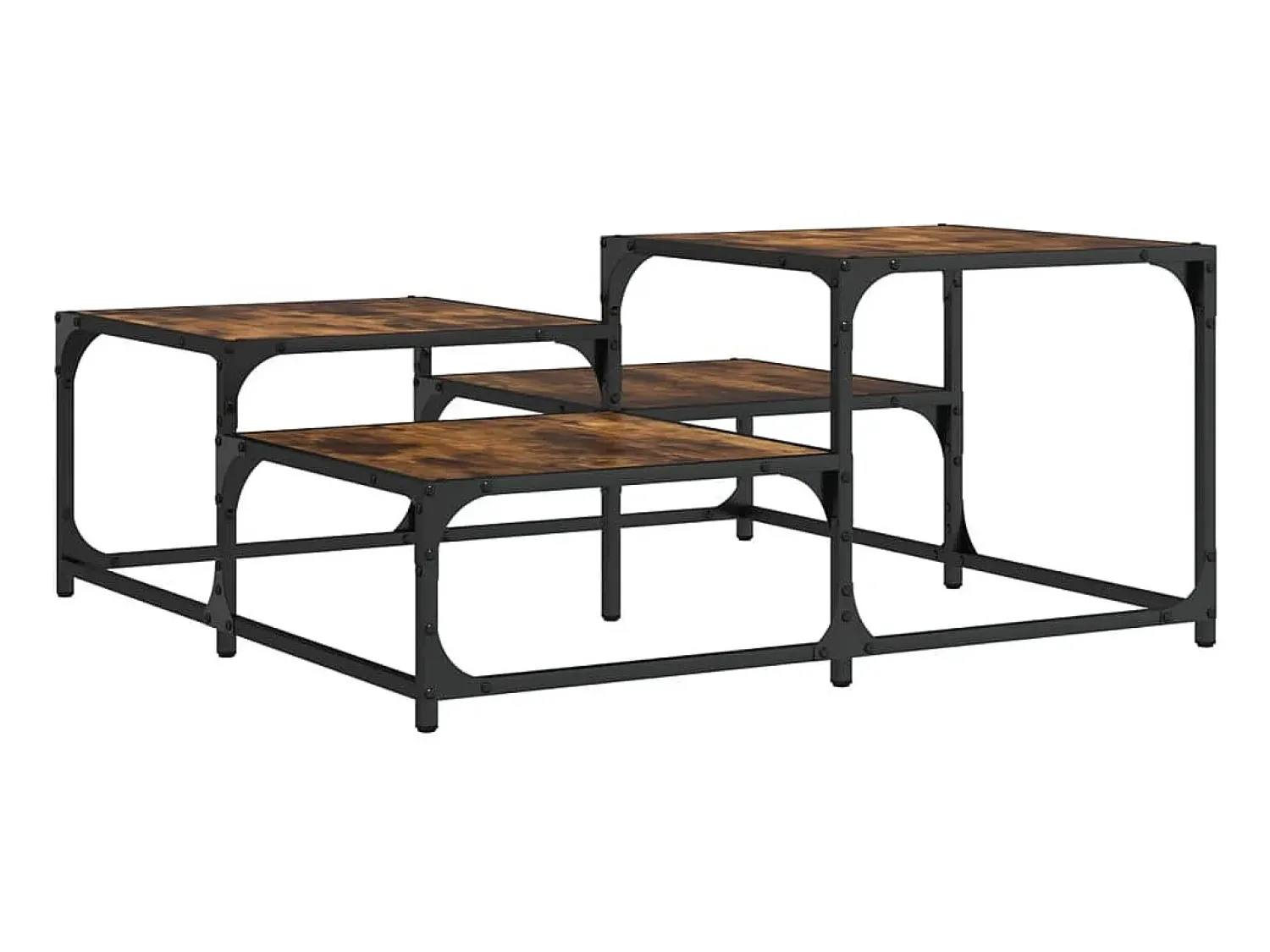 Mesa de centro 87,5x87,5x40cm derivados madeira carvalho fumado PT905771^ Mesa De Centro