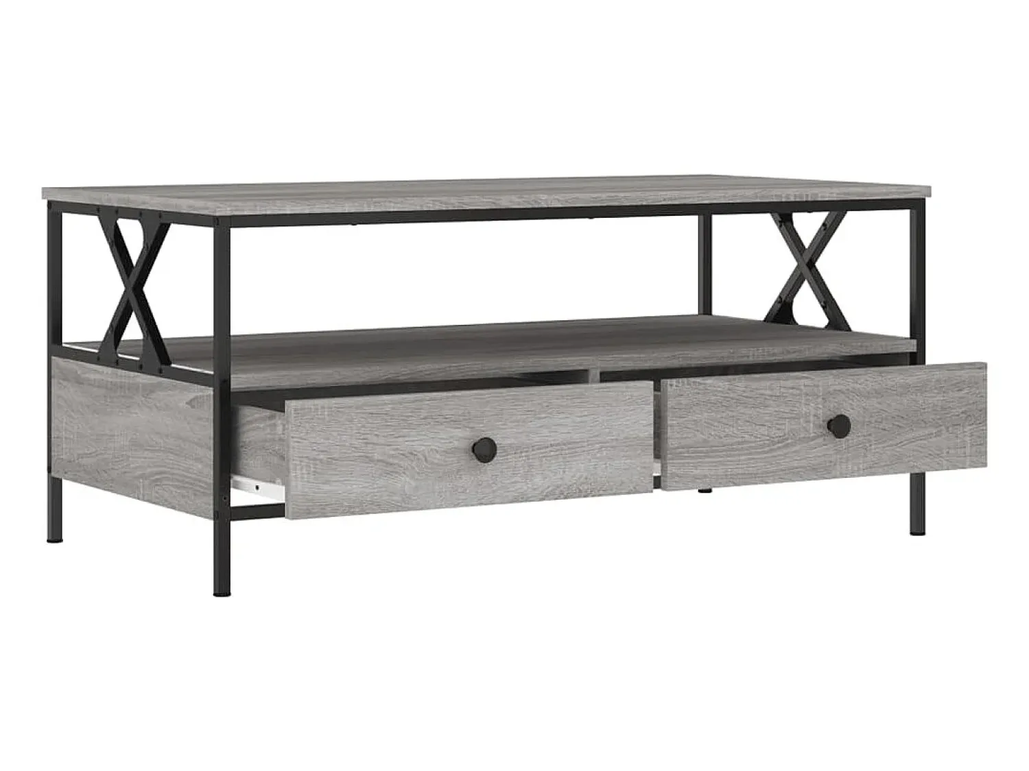 Mesa De Centro| Mesa de centro 100x51x45cm derivados de madeira sonoma PT277451 Cinzento