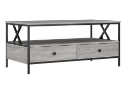 Mesa De Centro| Mesa de centro 100x51x45cm derivados de madeira sonoma PT277451 Cinzento