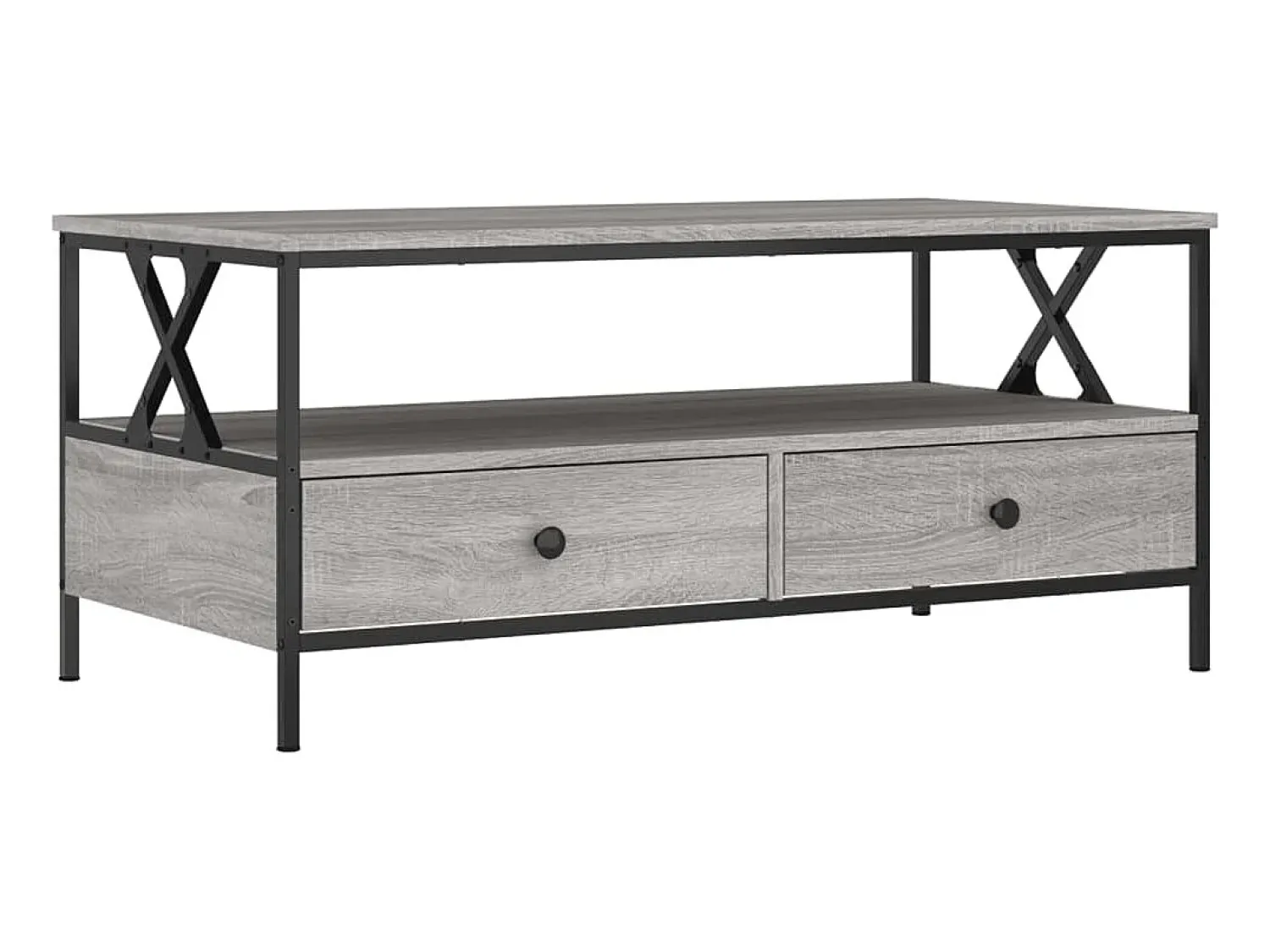 Mesa De Centro| Mesa de centro 100x51x45cm derivados de madeira sonoma PT277451 Cinzento