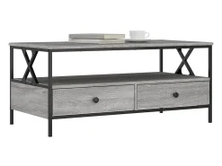 Mesa De Centro| Mesa de centro 100x51x45cm derivados de madeira sonoma PT277451 Cinzento