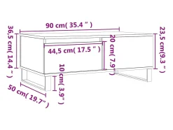 vidaxl Mesa de centro 90x50x36,5cm derivados madeira carvalho castanho^ Mesa De Centro