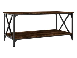 Mesa De Centro* Mesa de centro 100x50x45cm deriv. madeira/ferro carvalho fumado PT704548 Castanho