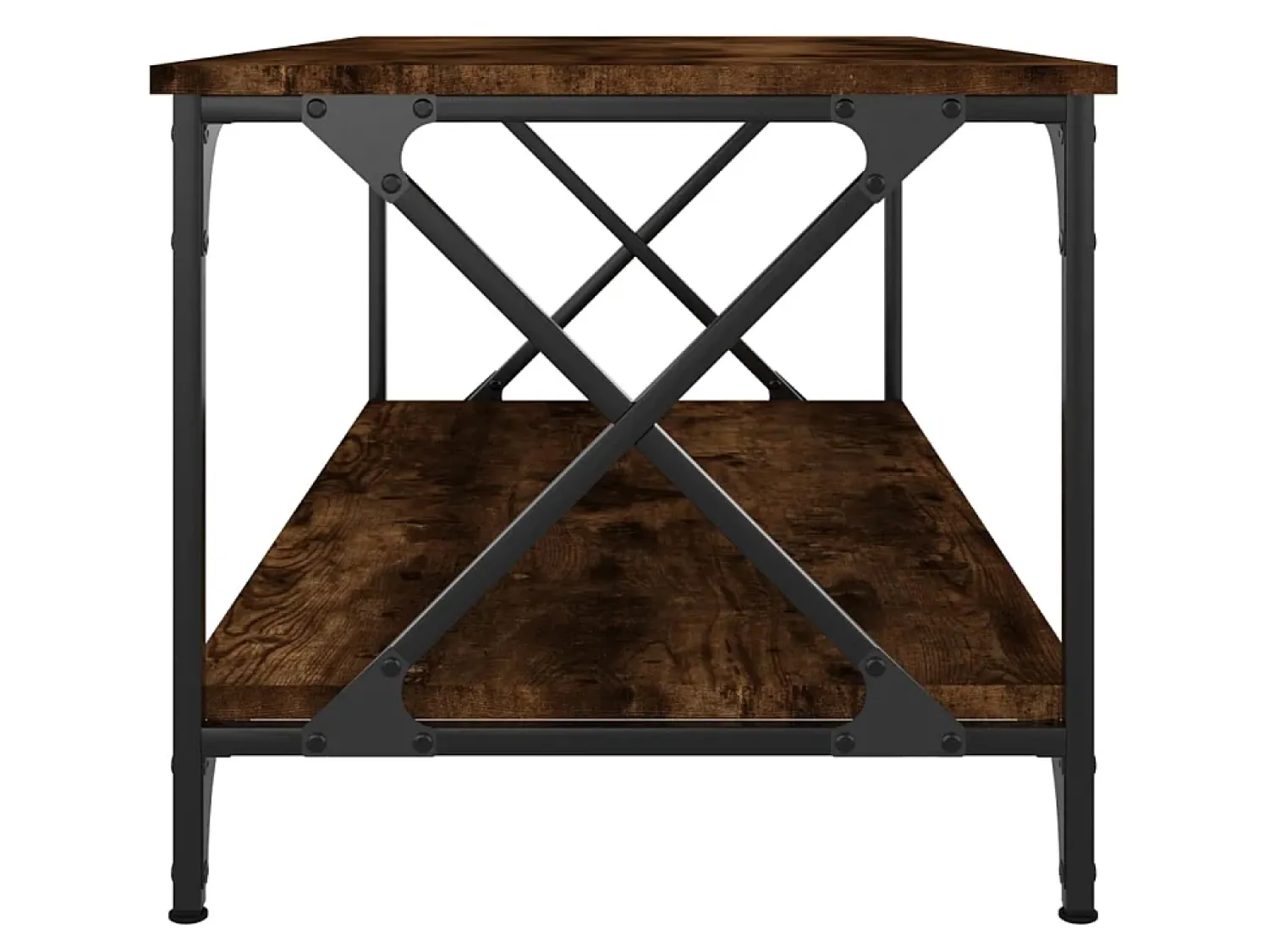 Mesa De Centro* Mesa de centro 100x50x45cm deriv. madeira/ferro carvalho fumado PT704548 Castanho
