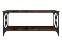 Mesa De Centro* Mesa de centro 100x50x45cm deriv. madeira/ferro carvalho fumado PT704548 Castanho