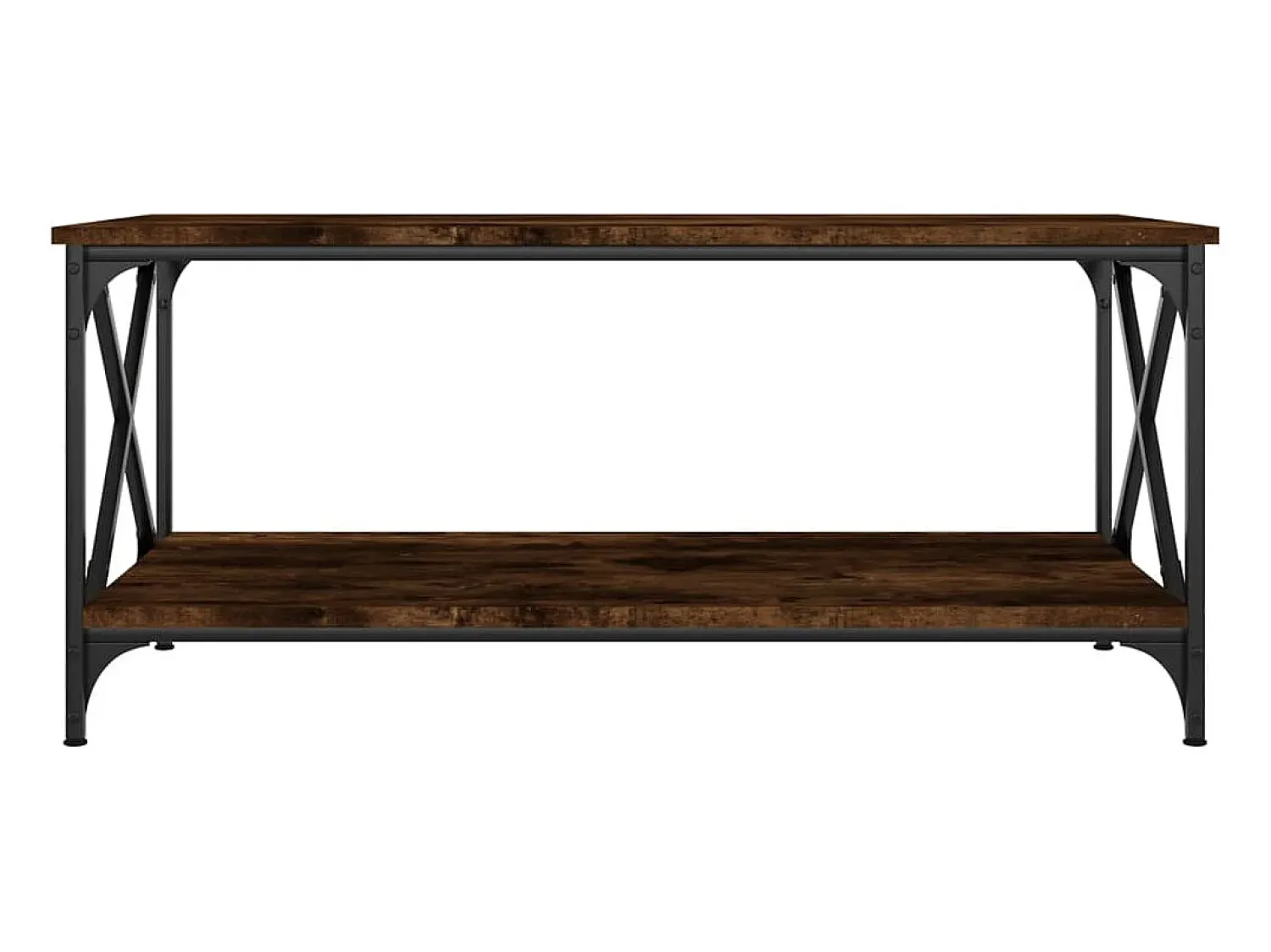 Mesa De Centro* Mesa de centro 100x50x45cm deriv. madeira/ferro carvalho fumado PT704548 Castanho