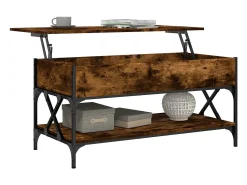 Mesa de centro 100x50x50cm deriv. madeira/metal carvalho fumado PT677591^ Mesa De Centro