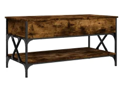 Mesa de centro 100x50x50cm deriv. madeira/metal carvalho fumado PT677591^ Mesa De Centro