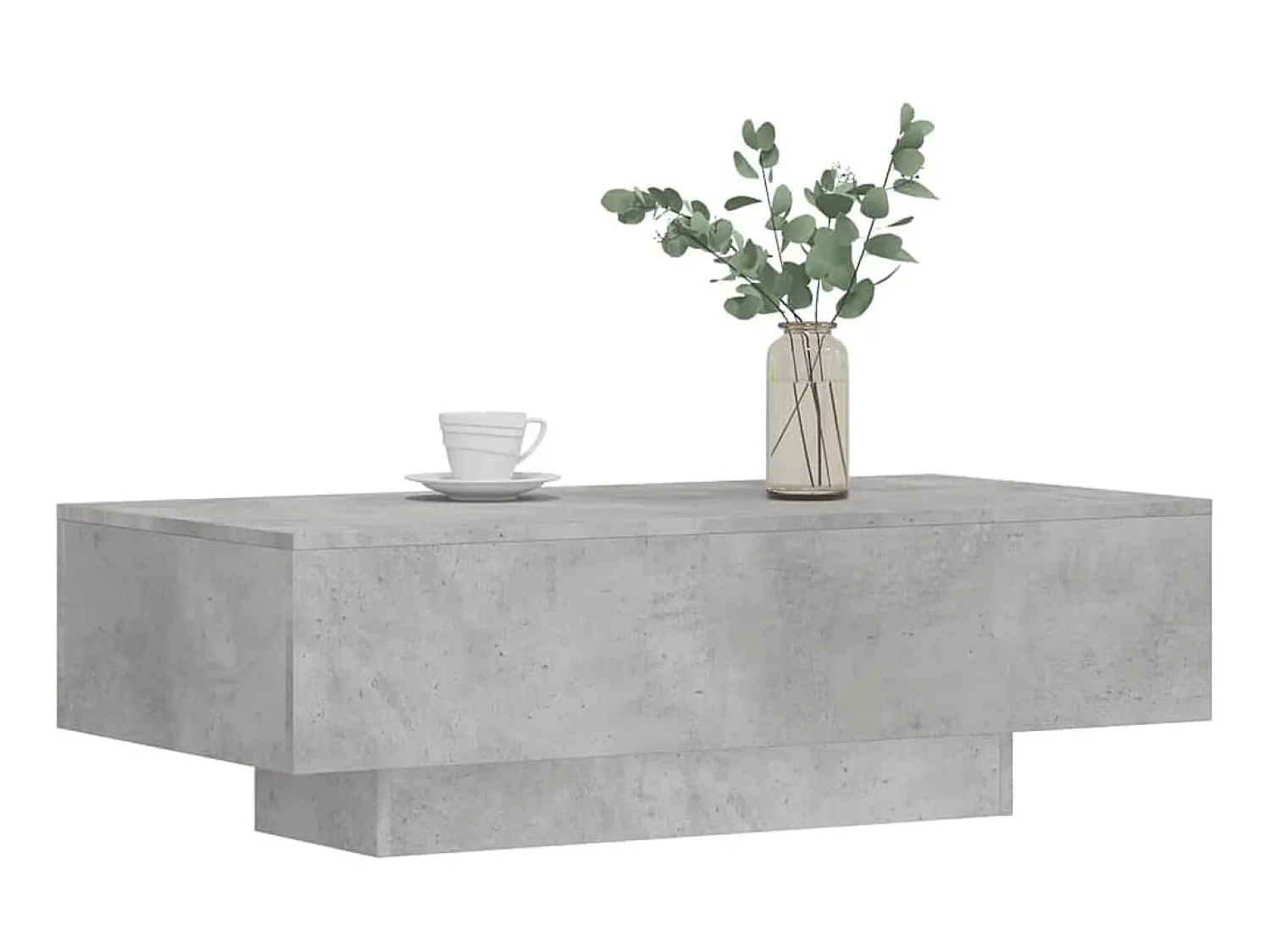 Mesa De Centro| Mesa de centro 100x49,5x31cm derivados de madeira cinza cimento PT993903 Cinzento