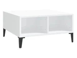 Sale Mesa de centro 60x60x30cm derivados de madeira brilhante PT339564 Branco