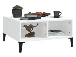 Sale Mesa de centro 60x60x30cm derivados de madeira brilhante PT339564 Branco