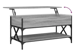 vidaxl Mesa de centro 100x50x50cm deriv. madeira/metal sonoma^ Mesa De Centro