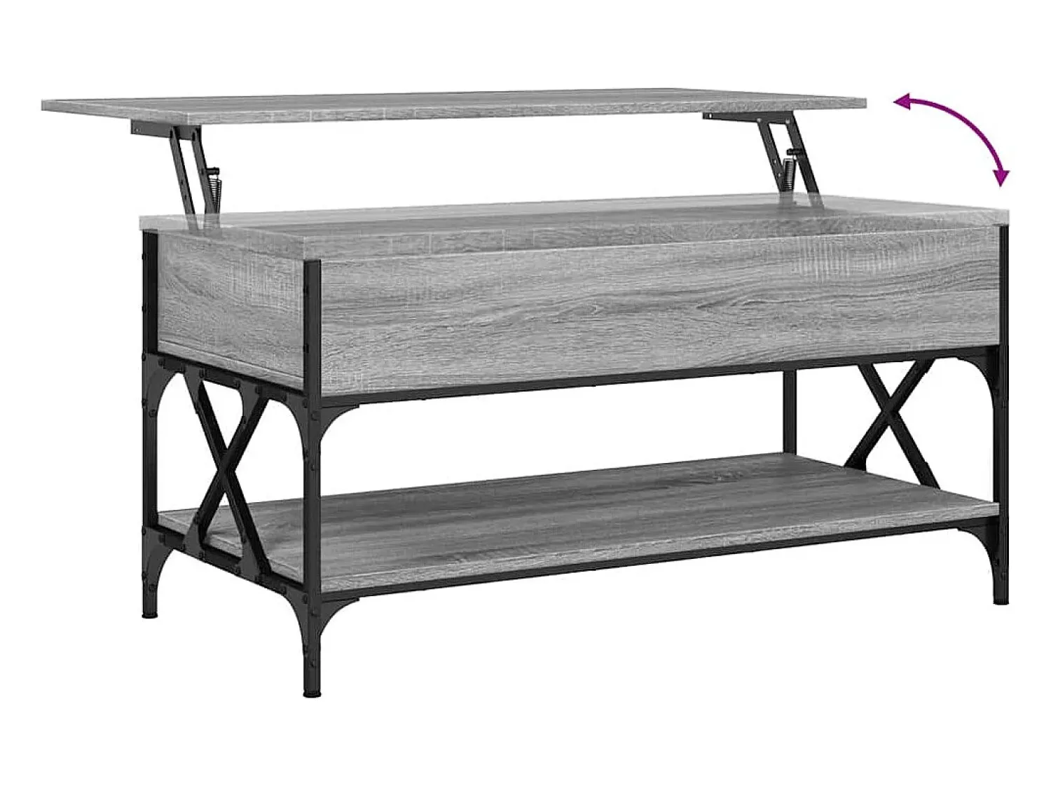 vidaxl Mesa de centro 100x50x50cm deriv. madeira/metal sonoma^ Mesa De Centro