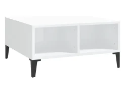 Mesa De Centro|vidaxl Mesa de centro 60x60x30cm derivados de madeira brilhante Branco
