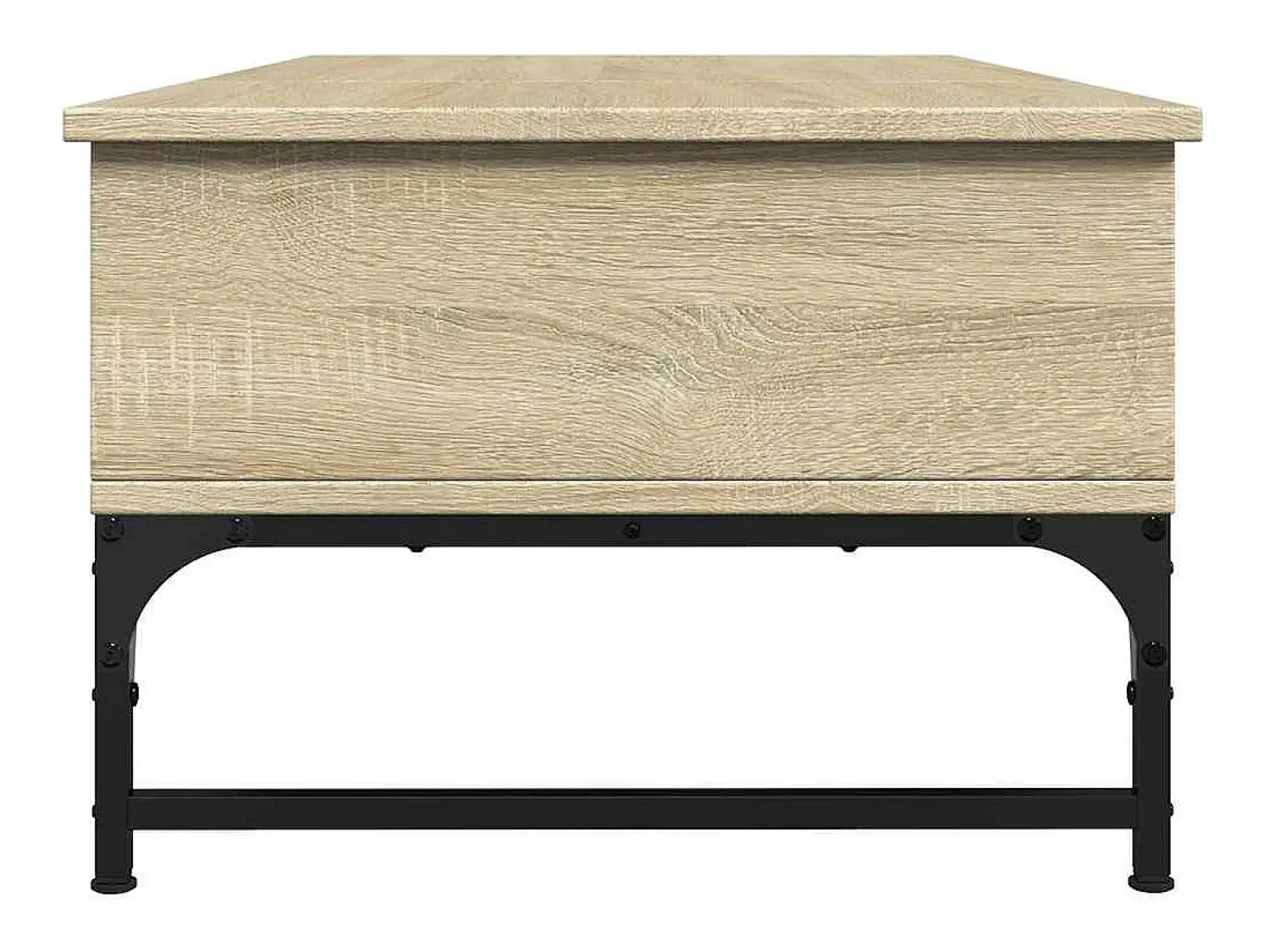 Hot vidaxl Mesa de centro 100x50x35cm deriv. madeira/metal carvalho sonoma Castanho