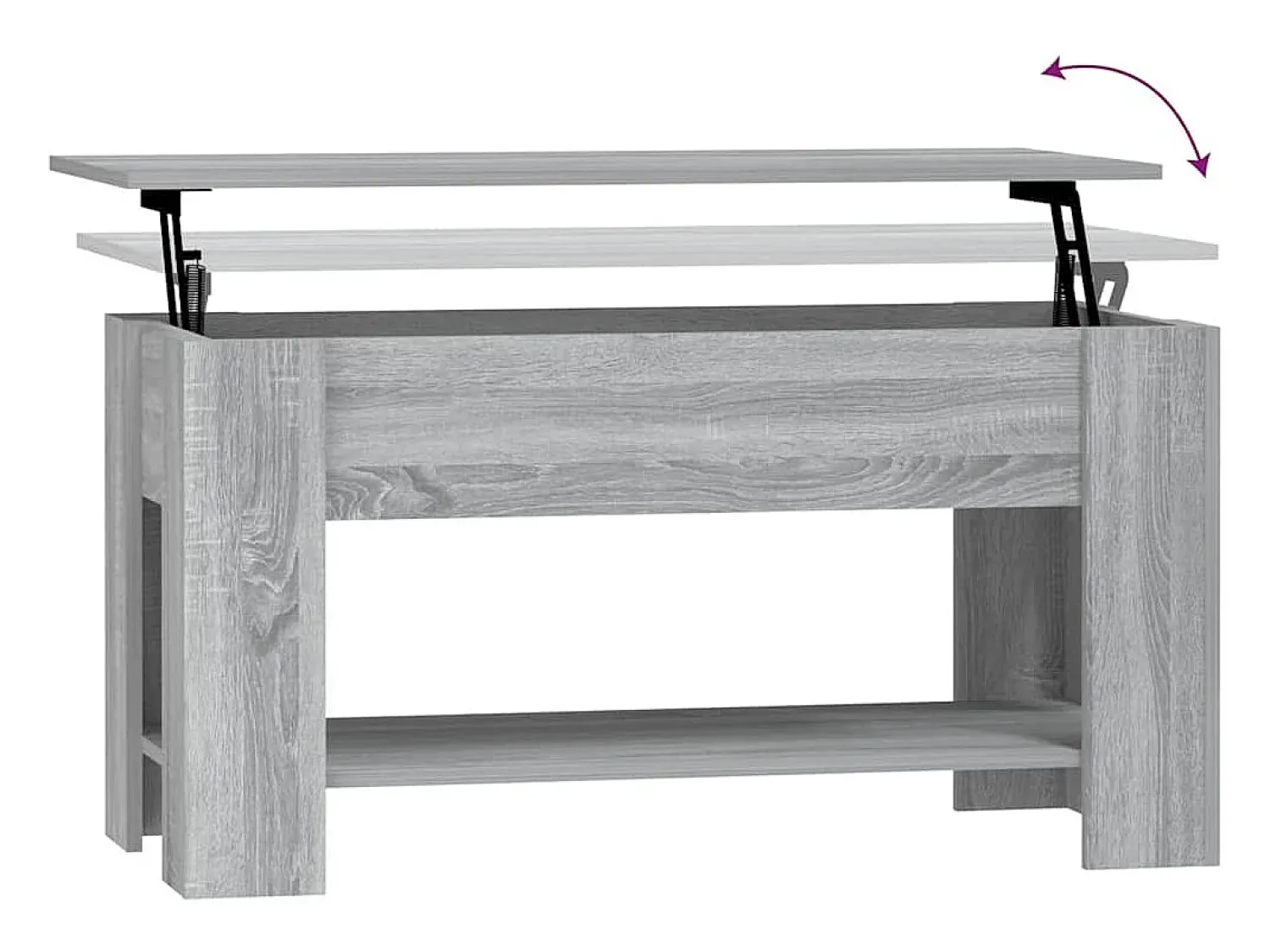 Mesa De Centro|vidaxl Mesa de centro 101x49x52cm derivados de madeira sonoma Cinzento