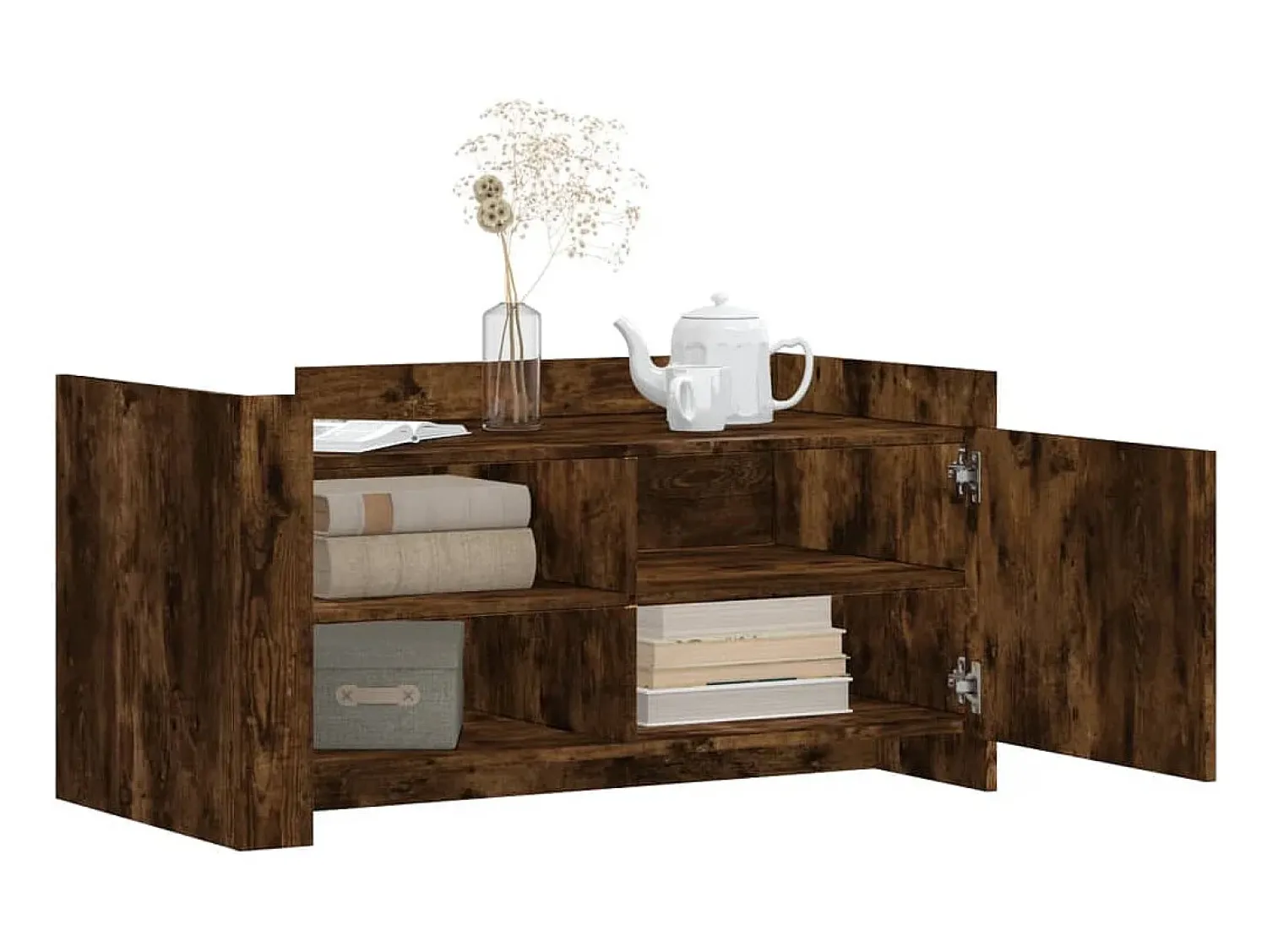 New Mesa de centro 100x50x50cm derivados de madeira carvalho fumado PT678095 Castanho