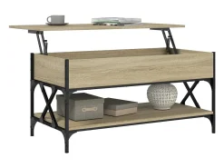 Mesa de centro 100x50x50cm deriv. madeira/metal carvalho sonoma PT358752 Castanho