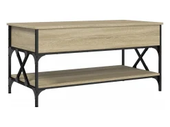 Mesa de centro 100x50x50cm deriv. madeira/metal carvalho sonoma PT358752 Castanho