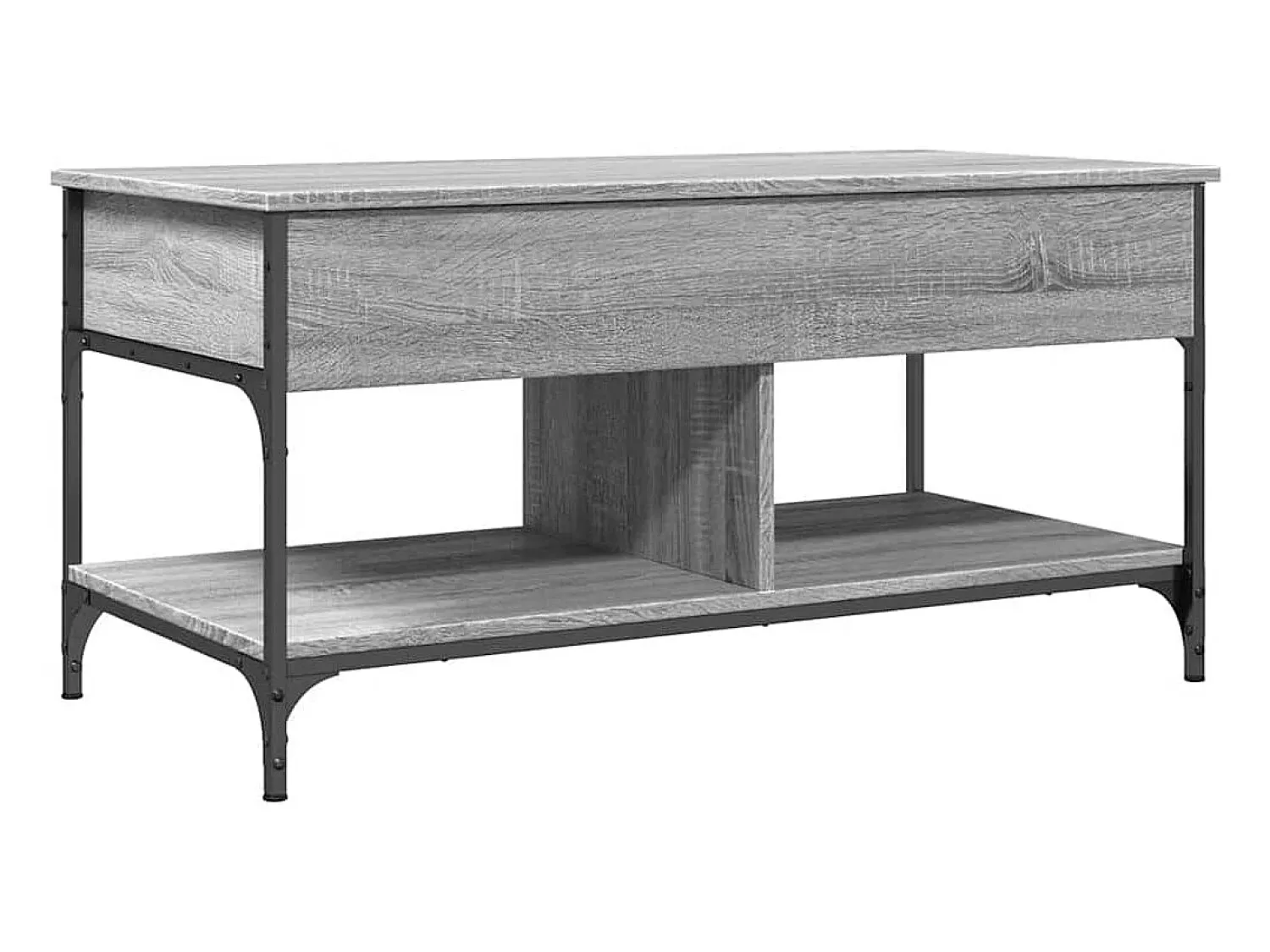 Mesa De Centro|vidaxl Mesa de centro 100x50x50cm deriv. madeira/metal sonoma Cinzento