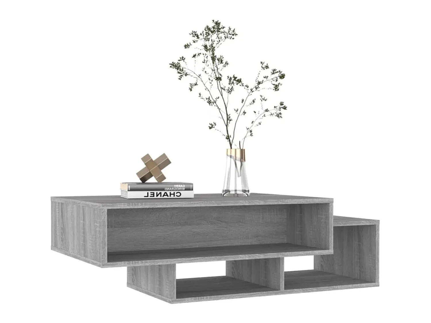 Mesa De Centro| Mesa de centro 105x55x32cm derivados de madeira sonoma PT483151 Cinzento