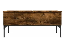 Mesa De Centro* Mesa de centro 100x50x45cm deriv. madeira/metal carvalho fumado PT201888 Castanho