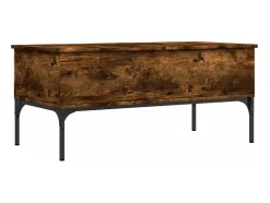 Mesa De Centro* Mesa de centro 100x50x45cm deriv. madeira/metal carvalho fumado PT201888 Castanho