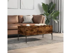 Mesa De Centro* Mesa de centro 100x50x45cm deriv. madeira/metal carvalho fumado PT201888 Castanho