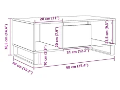 Mesa De Centro|vidaxl Mesa de centro 90x50x36,5cm deriv. madeira carvalho artisiano Natural claro