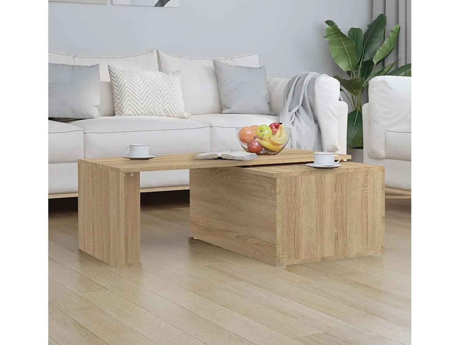 Mesa de centro 150x50x35cm derivados de madeira carvalho sonoma PT765591^ Mesa De Centro