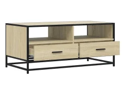 Mesa De Centro|vidaxl Mesa de centro 100x50x45cm deriv. madeira/metal carvalho sonoma Natural claro