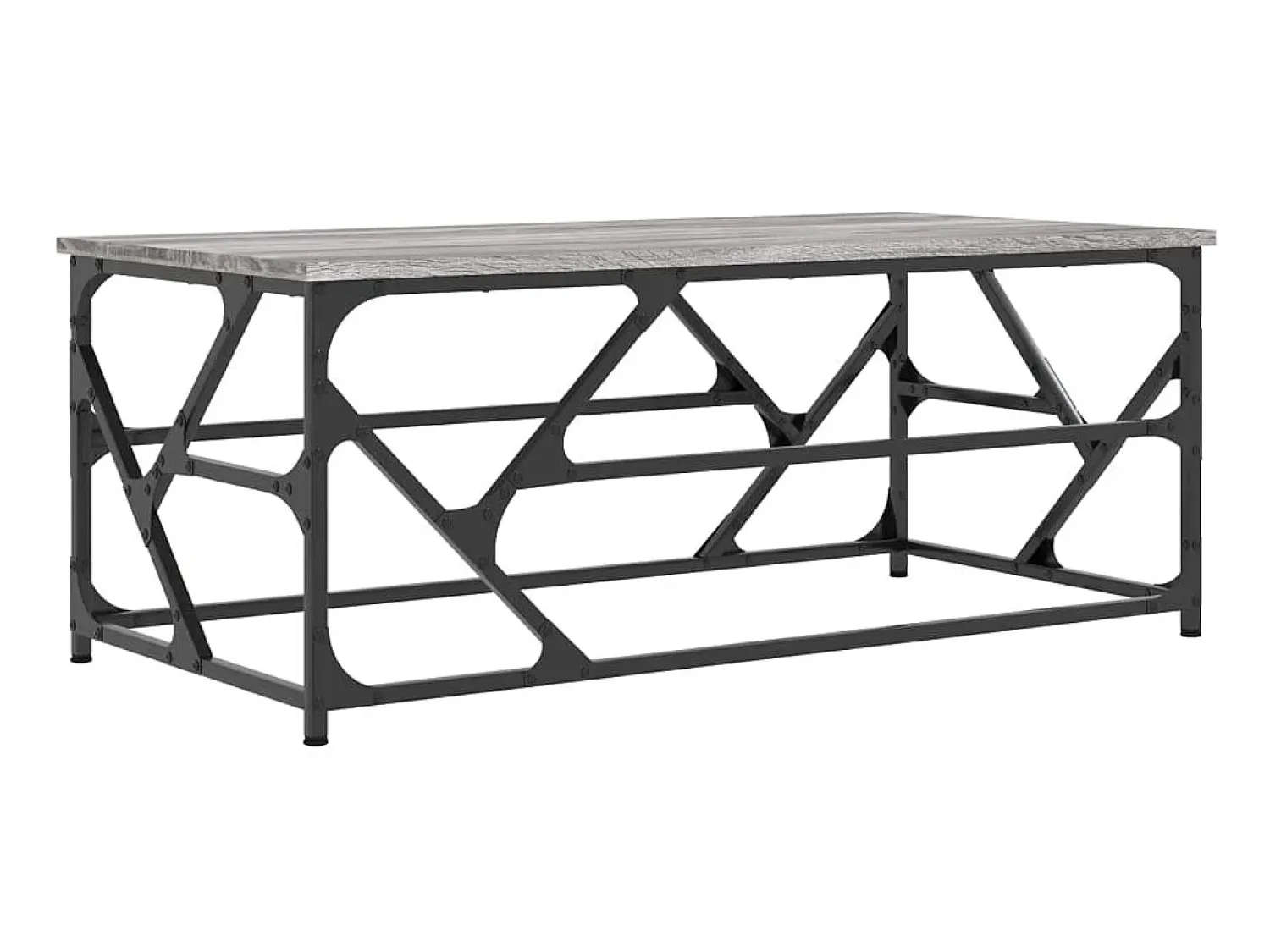 Mesa De Centro| Mesa de centro 100x50x40cm derivados de madeira sonoma PT102094 Cinzento