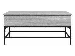 Mesa De Centro| Mesa de centro 100x50x45cm derivados madeira/metal cinza sonoma PT627898 Cinzento