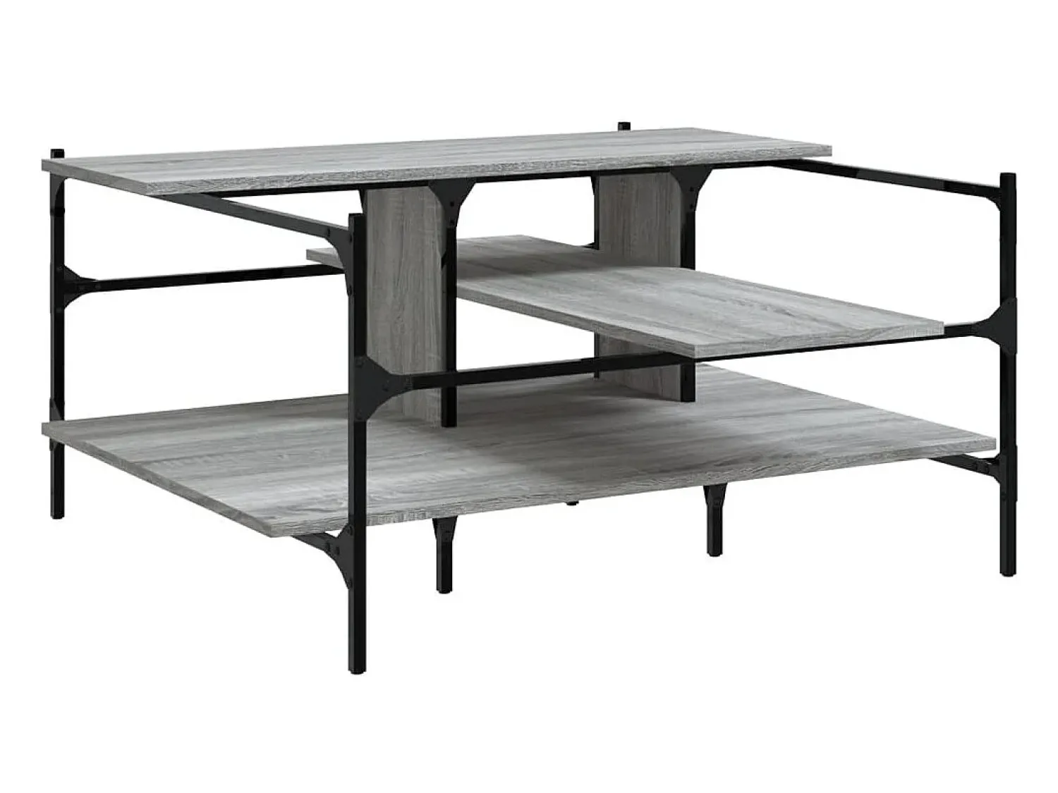 Mesa De Centro| Mesa de centro 100x100x48,5cm derivados de madeira cinza sonoma PT830436 Cinzento