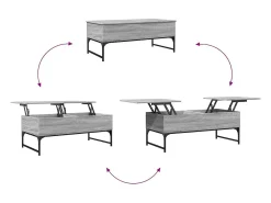Mesa De Centro|vidaxl Mesa de centro 100x50x40cm deriv. madeira/metal sonoma Cinzento