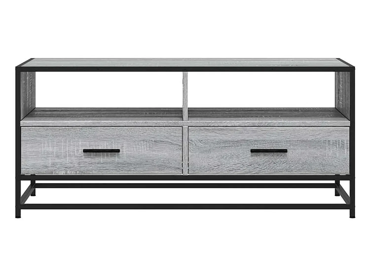 vidaxl Mesa de centro 100x50x45cm derivados madeira/metal cinza sonoma^ Mesa De Centro