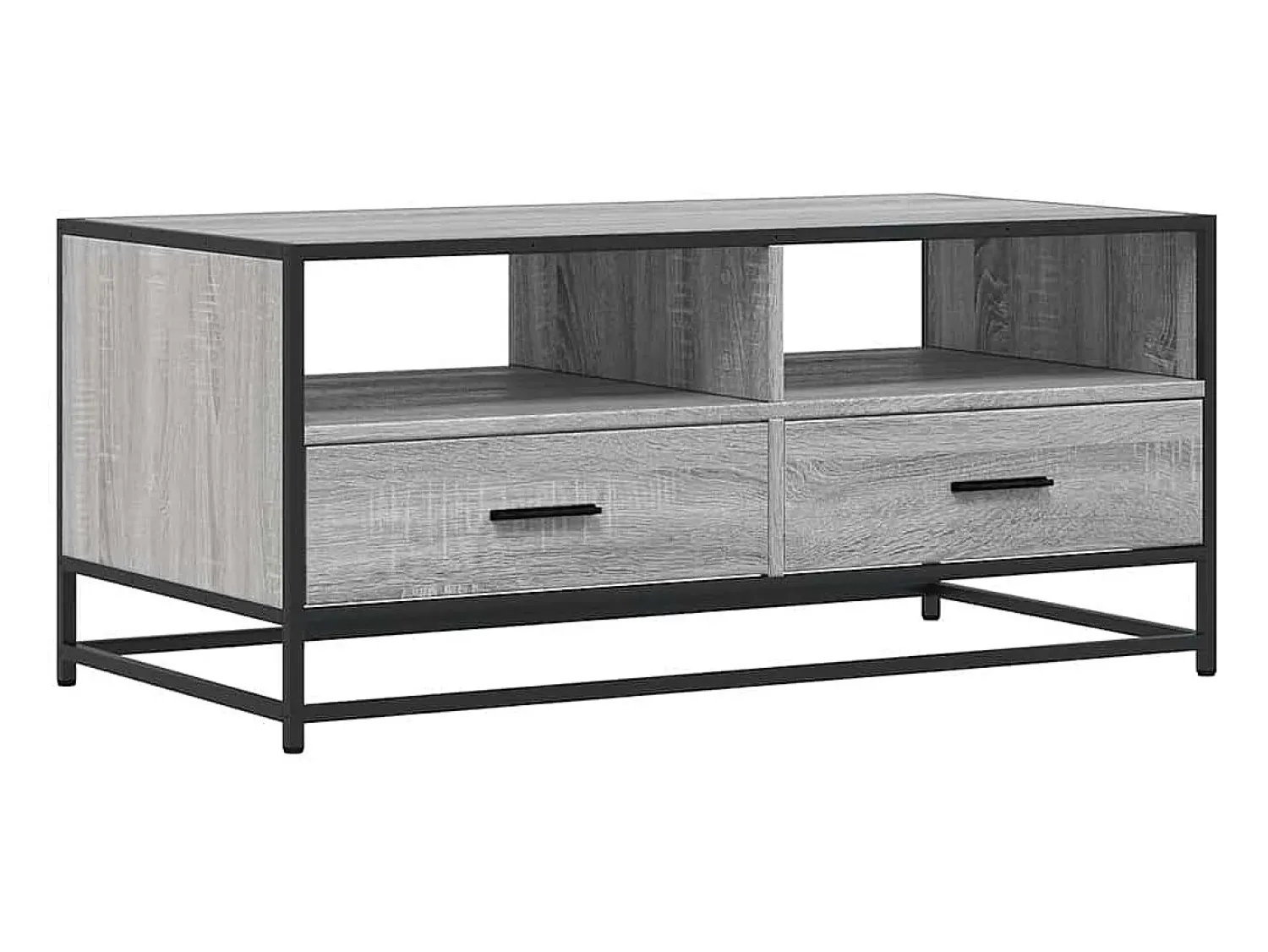 vidaxl Mesa de centro 100x50x45cm derivados madeira/metal cinza sonoma^ Mesa De Centro