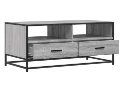 vidaxl Mesa de centro 100x50x45cm derivados madeira/metal cinza sonoma^ Mesa De Centro