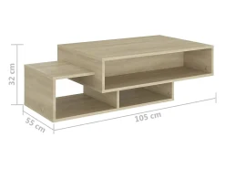 Mesa De Centro|vidaxl Mesa de centro 105x55x32cm derivados de madeira carvalho sonoma Natural claro