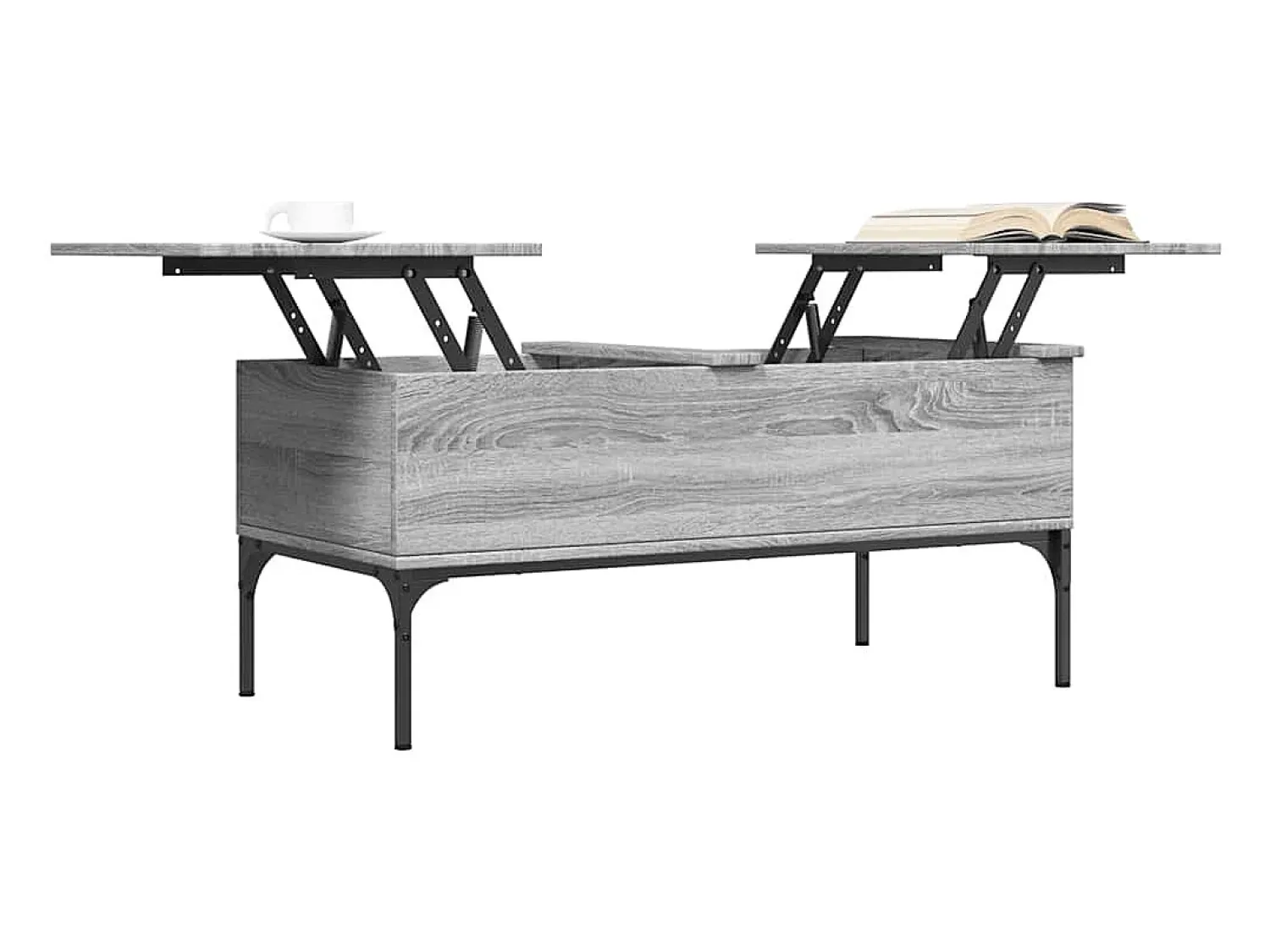 Mesa De Centro*vidaxl Mesa de centro 100x50x45cm derivados madeira/metal cinza sonoma Cinzento
